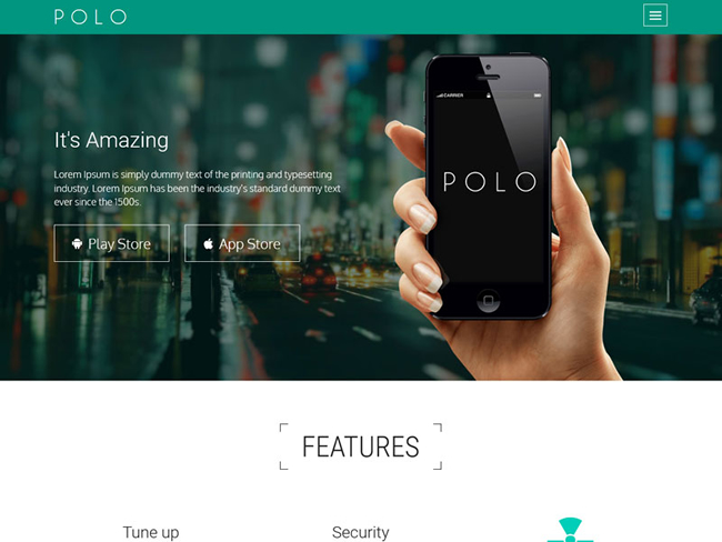 POLO – App Landing Page Template With Bootstrap